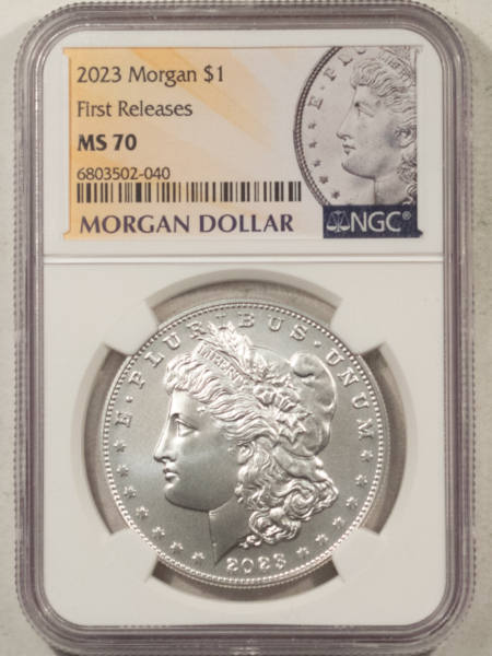 Dollars 2023 $1 MORGAN DOLLAR SILVER COMMEMORATIVE – NGC MS-70, FIRST RELEASES!