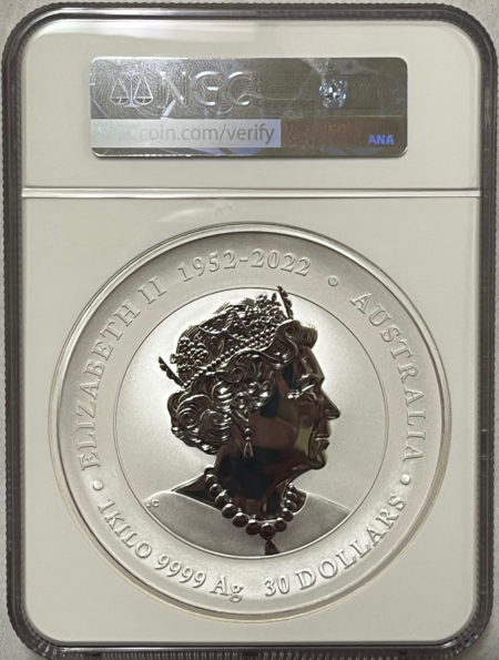 Bullion 2024P AUSTRALIA $30 LUNAR SILVER 1 KILO W 1GR GOLD PRIVY YEAR OF DRAGON NGC MS70