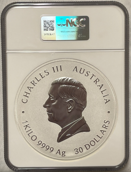 Bullion 2025P AUSTRALIA $30 LUNAR SILVER 1 KILO W/ 1GR GOLD PRIVY YEAR OF SNAKE NGC MS70