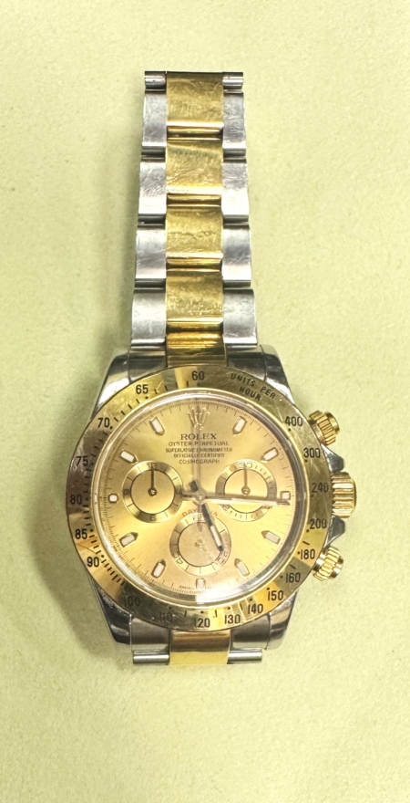 Jewelry Rolex Cosmograph Daytona 40mm Pink Gold Dial/Yellow Gold Mens Two-Tone Watch-EXC