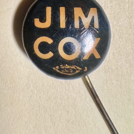 New Store Items 1920 JAMES COX PRESIDENTIAL CAMPAIGN BUTTON 3/8″ CELLULOID W/ BACKPAPER!