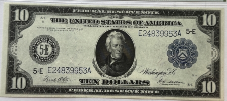Large Federal Reserve Notes 1914 $10 FEDERAL RESERVE NOTE – RICHMOND FR#923 WHITE/MELLON PMG CH UNC 64, GEM!