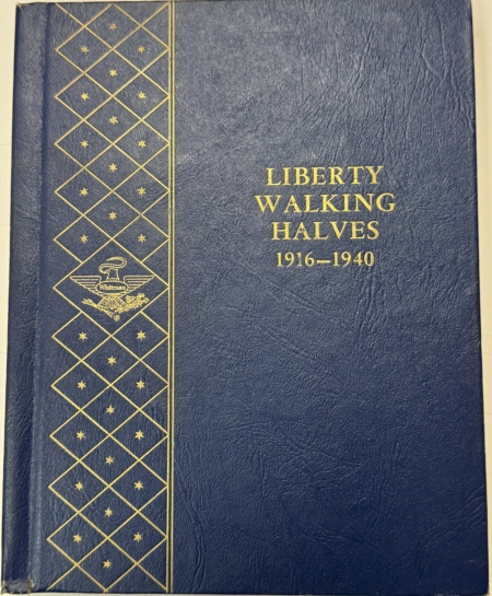Half Dollars 1916-1940-S WALKING LIBERTY HALF 45 COIN COMPLETE SET GOOD/BETTER WHITMAN ALBUM!