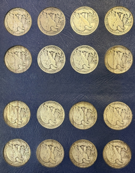 Half Dollars 1916-1940-S WALKING LIBERTY HALF 45 COIN COMPLETE SET GOOD/BETTER WHITMAN ALBUM!