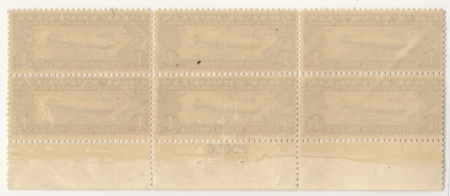 Air Post Stamps C-13 TO C-15 GRAF ZEPPELIN ORIGINAL BOTTOM PLATE BLOCK OF 6 (3), MOG-NH-CAT $15K