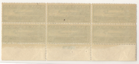 Air Post Stamps C-13 TO C-15 GRAF ZEPPELIN ORIGINAL BOTTOM PLATE BLOCK OF 6 (3), MOG-NH-CAT $15K