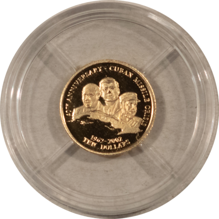 Bullion 2001 LIBERIA $10 GOLD 1/2 GRAM 14KT GOLD MISSILE CRISIS – GEM PROOF W/ COA