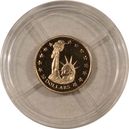 Bullion 2000 LIBERIA $10 GOLD 1/2 GRAM 14KT GOLD STATUE OF LIBERTY – GEM PROOF W/ COA!