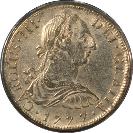 New Store Items 1777 MEXICO SPANISH COLONY SILVER 8 REALES, KM-106.2 CIRC, REVOLUTIONARY WAR ERA
