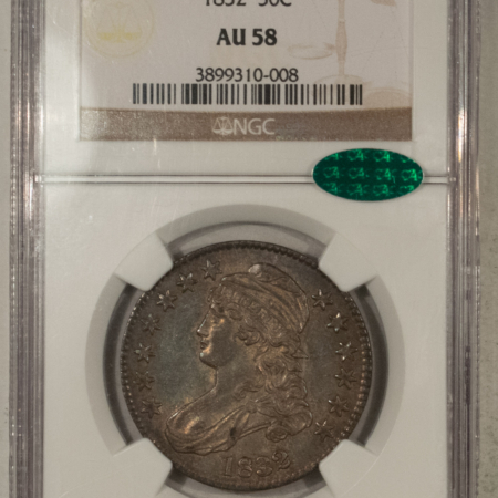 CAC Approved Coins 1832 CAPPED BUST HALF DOLLAR, SMALL LETTERS – NGC AU-58, CAC APPROVED!