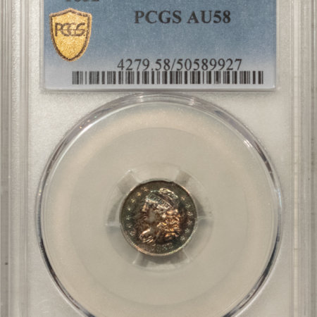 Capped Bust Half Dimes 1832 CAPPED BUST HALF DIME – PCGS AU-58, MONSTER COLOR!