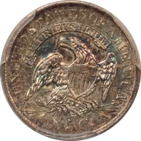 Capped Bust Half Dimes 1832 CAPPED BUST HALF DIME – PCGS AU-58, MONSTER COLOR!