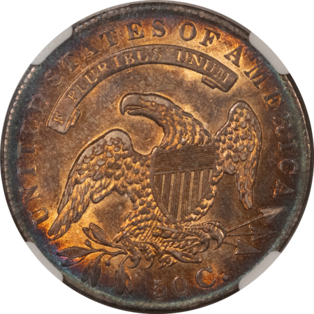 Early Halves 1835 CAPPED BUST HALF DOLLAR – NGC AU-55, GORGEOUS!