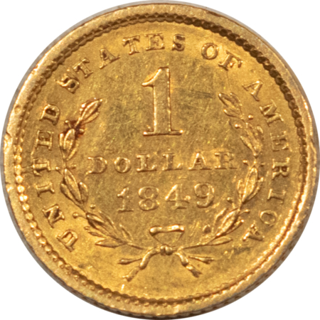$1 1849 $1 GOLD DOLLAR – HIGH GRADE EXAMPLE! FIRST YEAR!