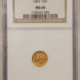 $1 1856 $1 GOLD DOLLAR, SLANTED 5 – PCGS MS-62, FRESH & LUSTROUS!