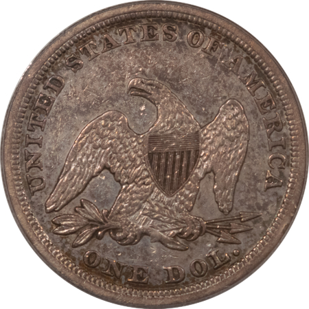 Dollars 1853 LIBERTY SEATED DOLLAR – PCGS VF-35, OGH, RARE DATE, LOOKS BETTER, NEAT!