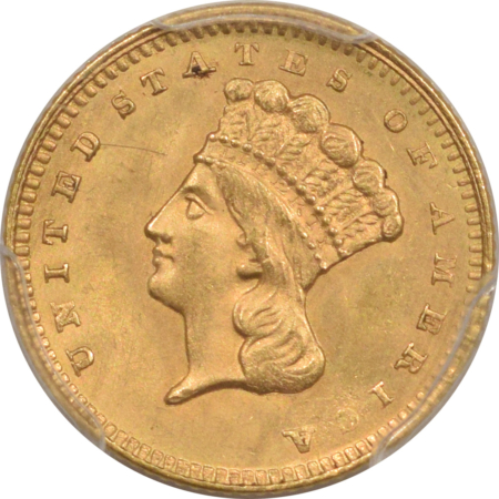 $1 1862 TY 3 $1 GOLD DOLLAR – PCGS MS-64 CAC, CREAMY LUSTROUS CIVIL WAR DATE, PQ!