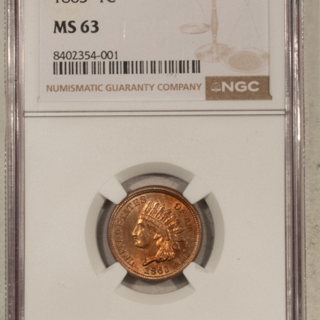 Indian 1863 INDIAN CENT – NGC MS-63, LUSTROUS & PREMIUM QUALITY!