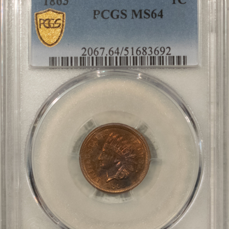 Indian 1863 INDIAN CENT – PCGS MS-64, LUSTROUS & ATTRACTIVE
