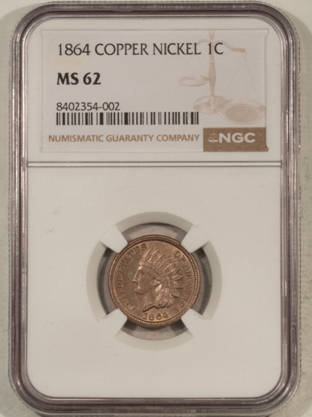 Indian 1864 INDIAN CENT COPPER NICKEL – NGC MS-62