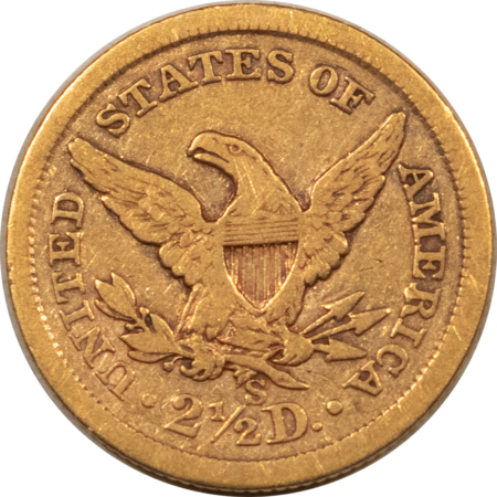 $2.50 1868-S $2.50 LIBERTY GOLD QUARTER EAGLE – NICE MID-GRADE, SCARCE DATE!