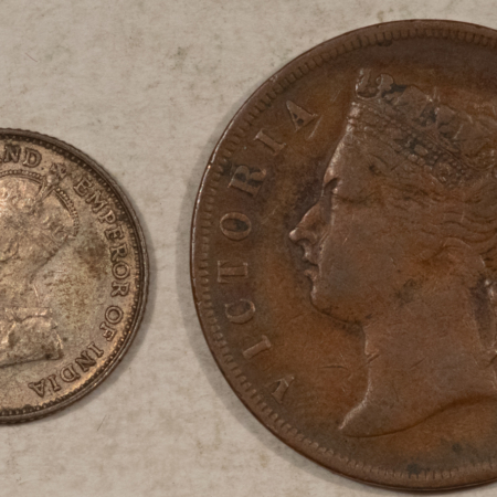 New Store Items 1877 1C, 1929 10C STRAITS SETTLEMENTS LOT OF 2 – HIGH GRADE CIRCULATED EXAMPLES!