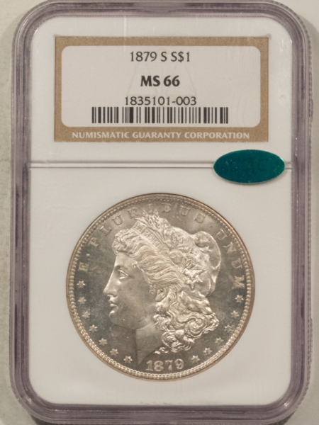 CAC Approved Coins 1879-S $1 MORGAN DOLLAR – NGC MS-66, FRESH, FLASHY, PQ & CAC APPROVED!