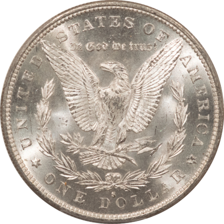 Dollars 1879-S $1 MORGAN DOLLAR – PCGS MS-66, FRESH LUSTROUS W/ SLIGHTLY MIRRORED FIELDS