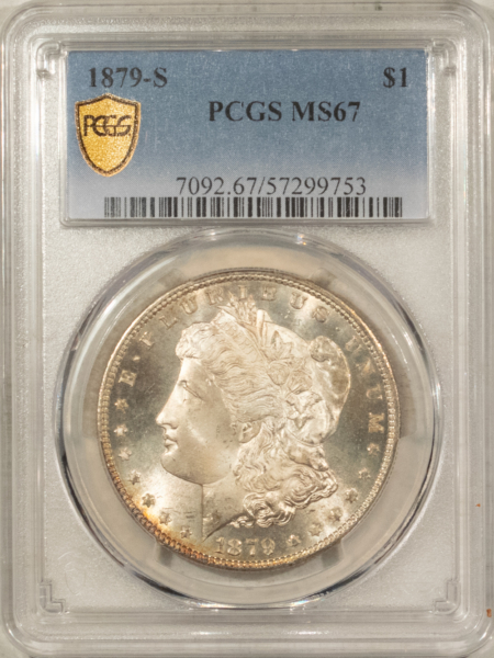 Dollars 1879-S $1 MORGAN DOLLAR – PCGS MS-67, FRESH & SUPERB!