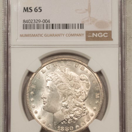 Dollars 1880-CC $1 MORGAN DOLLAR – NGC MS-65, BLAST WHITE GEM! CARSON CITY!