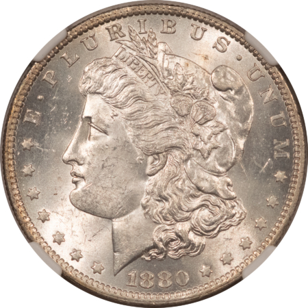 Dollars 1880-O $1 MORGAN DOLLAR – NGC MS-62, WHITE & LOOKS CHOICE!