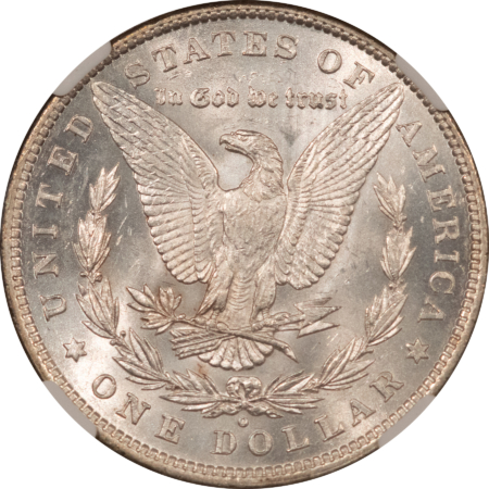 Dollars 1880-O $1 MORGAN DOLLAR – NGC MS-62, WHITE & LOOKS CHOICE!