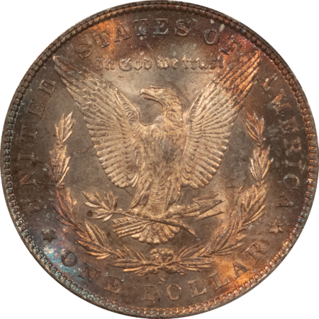Dollars 1880-S $1 MORGAN DOLLAR – PCGS MS-64, OLD GREEN HOLDER, PRETTY COLOR! PQ++!