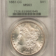Dollars 1881-S $1 MORGAN DOLLAR – PCGS MS-65, BLAZING WHITE, PREMIUM QUALITY GEM!