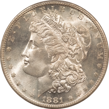 Dollars 1881-S $1 MORGAN DOLLAR – PCGS MS-66, LOOKS 67! SUPER PREMIUM QUALITY!