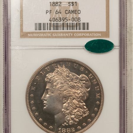 CAC Approved Coins 1882 $1 PROOF MORGAN DOLLAR NGC PF-64 CAMEO SUPER PREMIUM QUALITY! CAC APPROVED!