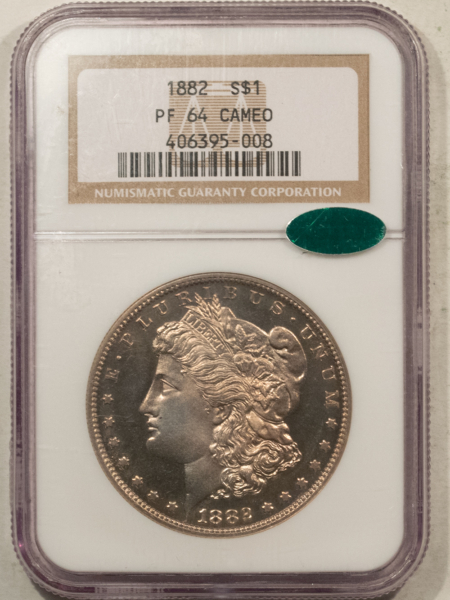 CAC Approved Coins 1882 $1 PROOF MORGAN DOLLAR NGC PF-64 CAMEO SUPER PREMIUM QUALITY! CAC APPROVED!