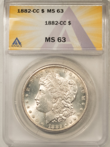 Dollars 1882-CC $1 MORGAN DOLLAR – ANACS MS-63, CARSON CITY!