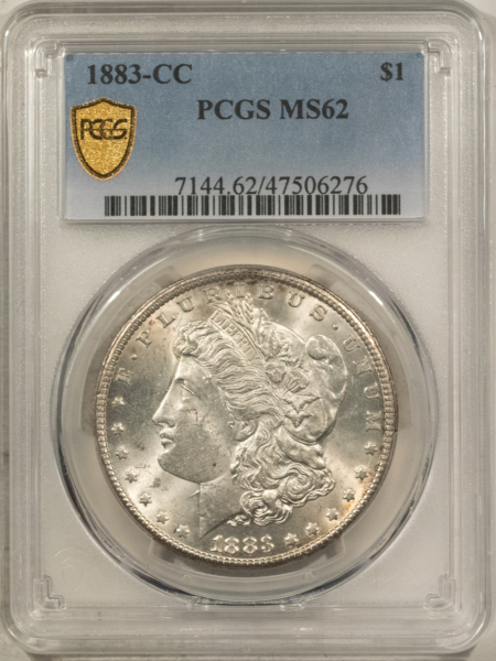 Dollars 1883-CC $1 MORGAN DOLLAR – PCGS MS-62, WHITE CARSON CITY!