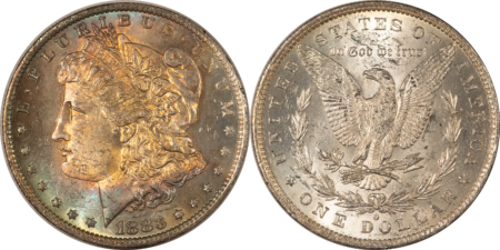 Dollars 1883-O/1884-O/1885-O MORGAN DOLLARS LOT/3, BU BEAUTIFUL TONED SET IN VELVET BOX!