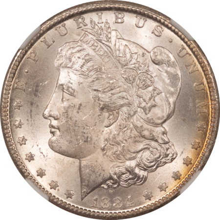 Dollars 1884-CC $1 MORGAN DOLLAR NGC MS-61, FROM GSA, ANNA ESCOBEDO SIGNED, CARSON CITY!