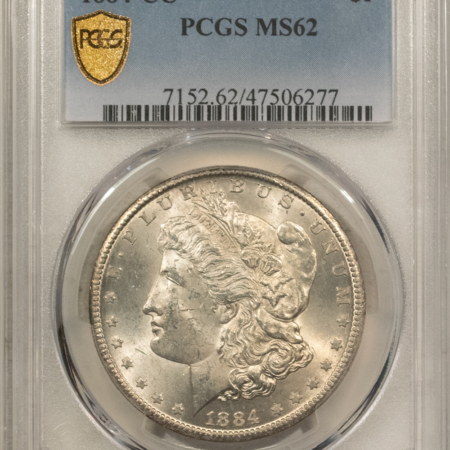 Dollars 1884-CC $1 MORGAN DOLLAR – PCGS MS-62, WHITE, CARSON CITY!