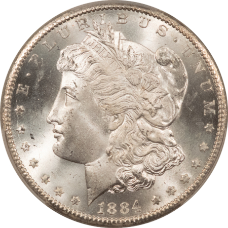 CAC Approved Coins 1884-CC $1 MORGAN DOLLAR – PCGS MS-66 CAC, FROSTY WHITE CARSON CITY!