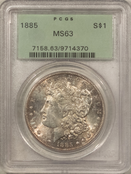 Dollars 1885 $1 MORGAN DOLLAR – PCGS MS-63, OGH, CHOICE!