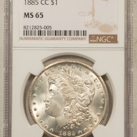 Dollars 1885-CC $1 MORGAN DOLLAR – NGC MS-65, FROSTY, PREMIUM QUALITY! CARSON CITY!