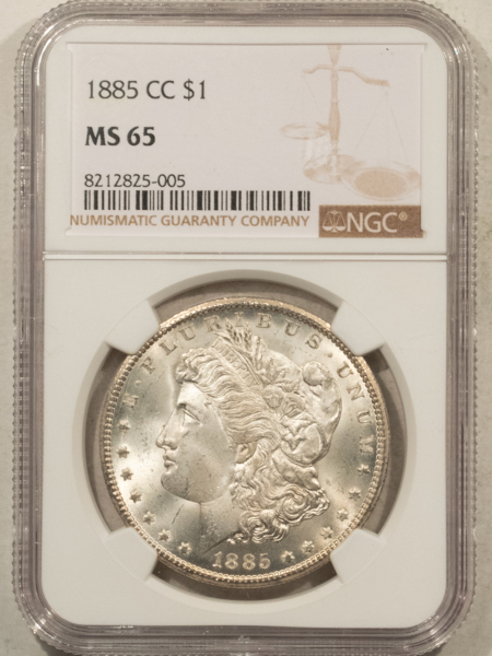 Dollars 1885-CC $1 MORGAN DOLLAR – NGC MS-65, FROSTY, PREMIUM QUALITY! CARSON CITY!