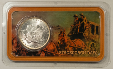 Dollars 1885-O $1 MORGAN DOLLAR, LITTLETON STAGECOACH DAYS – FRESH UNCIRCULATED!