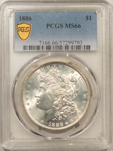 Dollars 1886 $1 MORGAN DOLLAR – PCGS MS-66 BLAST WHITE