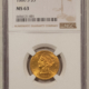 $2.50 1925-D $2.50 INDIAN GOLD QUARTER EAGLE – NGC MS-61
