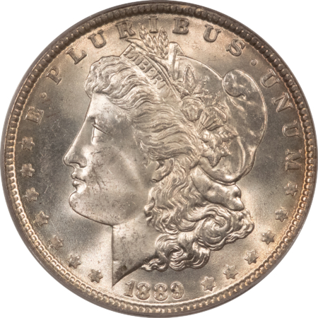 Dollars 1889 $1 MORGAN DOLLAR – PCGS MS-63, OLD GREEN HOLDER, FRESH & PREMIUM QUALITY+!